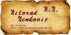 Milorad Nenković vizit kartica